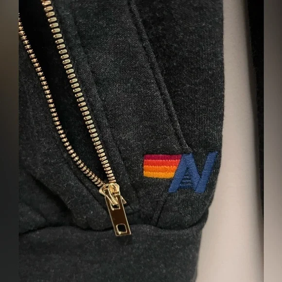 AVIATOR NATION Women’s Dark Grey Hoodie with Smily Face - Size X-Small - Picture 11 of 12